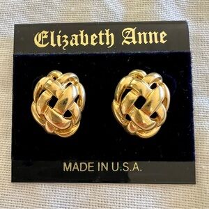Elizabeth Anne pierced earrings, gold earrings, vintage earrings.